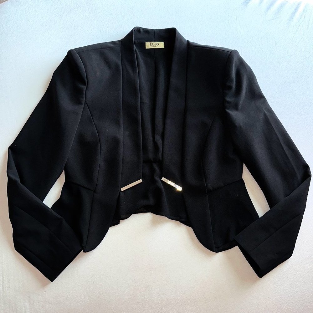 Black Liu Jo Blazer/Jacket with Gold Accents (Size 40/6)